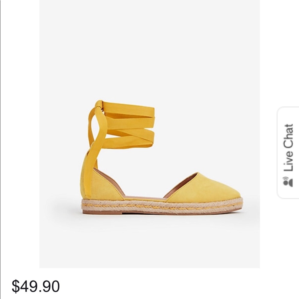 Express yellow espadrille flats